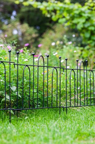 OGRODOWY PŁOT METALOWA PODPORA DO ROŚLIN PODPORY DO KWIATÓW CZARNY na Arena.pl