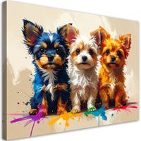 Obraz do pokoju dziecka nastolatka, Trzy kolorowe pieski