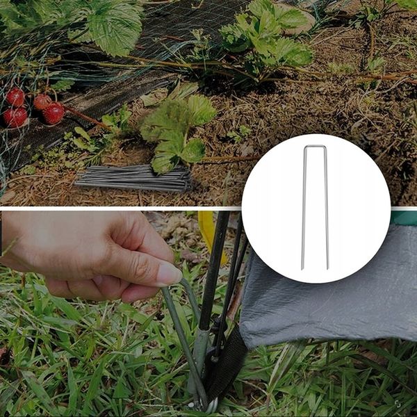 Kotwy Gruntowe Ocynkowane Szpilki do Agrowłókniny 30cm 4mm Zestaw 20 Sztuk zdjęcie 3