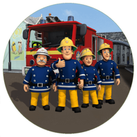 Opłatek na tort Urodziny Strażak Wóz Strażacki Strażak Sam Postać Bohater