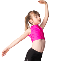 Top koszulka do tańca crop top różowy XS