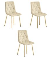 Krzesło LIBRA - jasny beż aksamit / nogi kolor złoty x 3