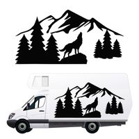 NAKLEJKA NA SAMOCHÓD TERENOWY wodoodporna wilk góry KAMPER camper 140 cm