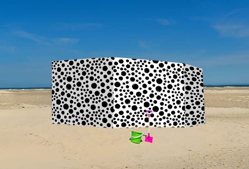 PARAWAN PLAŻOWY Czarne kropki z indywidualnym  napisem 4 PANELE 17.4 na Arena.pl