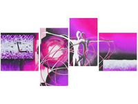 45CM 120CM ZEGAR 4 ELEM TAŃCZĄCE POSTACIE FIOLECIE ŚCIENNY