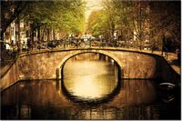 120CM 80CM OBRAZ ŚCIENNY MOST AMSTERDAMIE