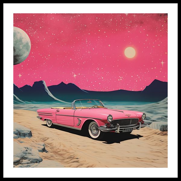 Plakat 70x70cm Kabriolet W Kosmosie zdjęcie 3