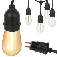 Girlanda łańcuch świetlny 15x led e27 lampki oświetlenie ogrodowe do ogrodu