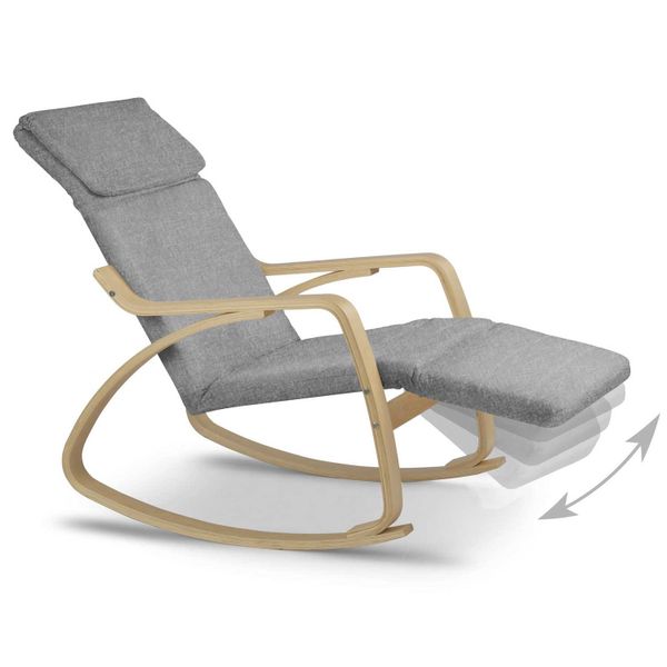 Fotel wypoczynkowy bujany Suzi - jasnoszary zdjęcie 5
