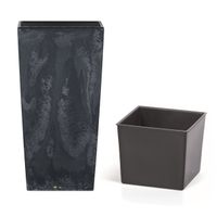 Donica wkład wysoka 17x17x32,5 cm antracytowy