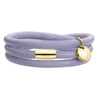Bransoletka damska fioletowa skóra Manoki 58 cm