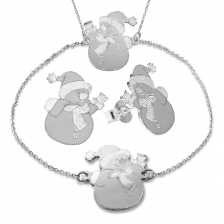 SREBRNY KOMPLET BAŁWANKI CELEBRYTKI ŚWIĄTECZNY SREBRO PRÓBY 925 na Arena.pl