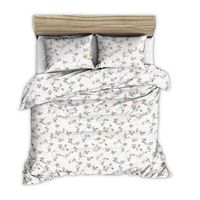 Pościel z kory 160x200 biała morelowe bukieciki
