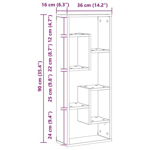 Półka ścienna Czarny dąb 36x16x90 cm Drewno klejone na Arena.pl
