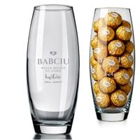 Wazon Szklany z Grawerem Dedykacji Prezent na Dzień Babci i Dziadka