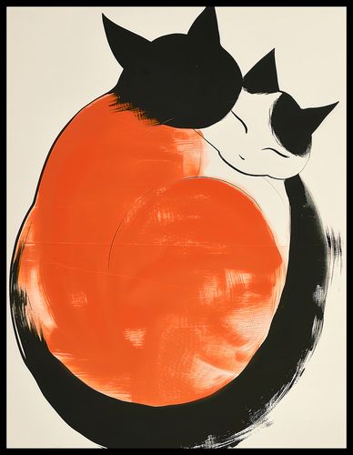 Plakat 50x65cm Yin i Yang Kotów na Arena.pl