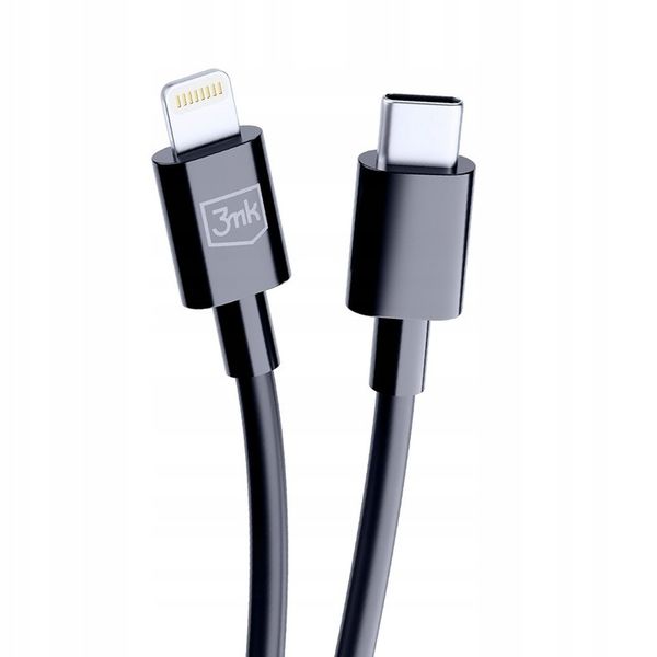 Czarny Kabel USB-C to Lightning 20W 5A 1.2m - 3mk Hyper Cable Black zdjęcie 8