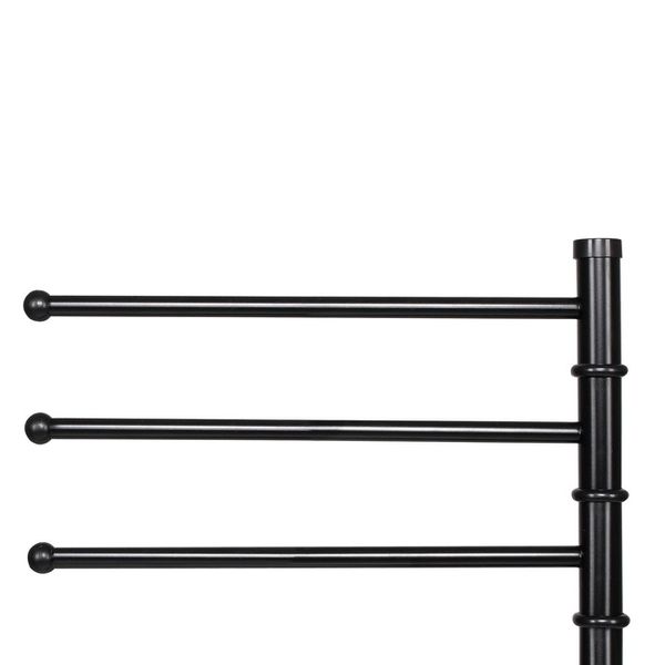 Wieszak łazienkowy na ręczniki 3-ramienny wys. 86 cm obrotowy czarny zdjęcie 3