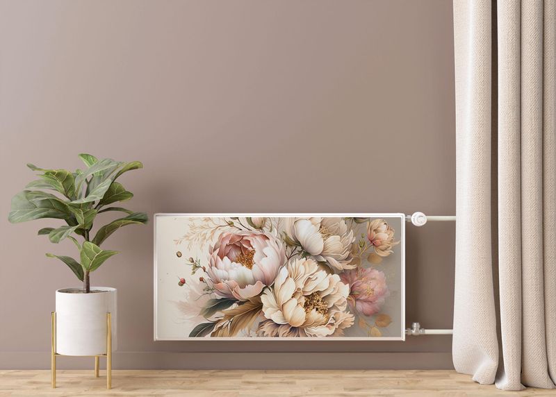 Mata Magnetyczna Na Kaloryfer PEONIE Kwiaty Styl Vintage 120cm x 60cm zdjęcie 7