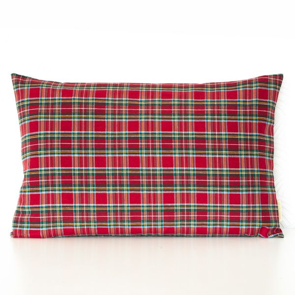 Poszewka Świąteczna czerwona krata złota nitka Poduszka 50x50 zdjęcie 6