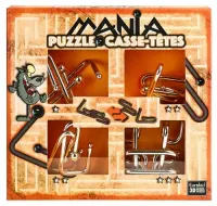 Łamigłowki metalowe 4 sztuki Puzzle-mania zestaw pomarańczowy
