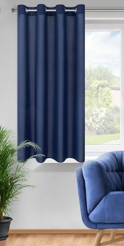 Zasłona jednokolorowa na przelotkach RITA 140x175 granatowa na Arena.pl