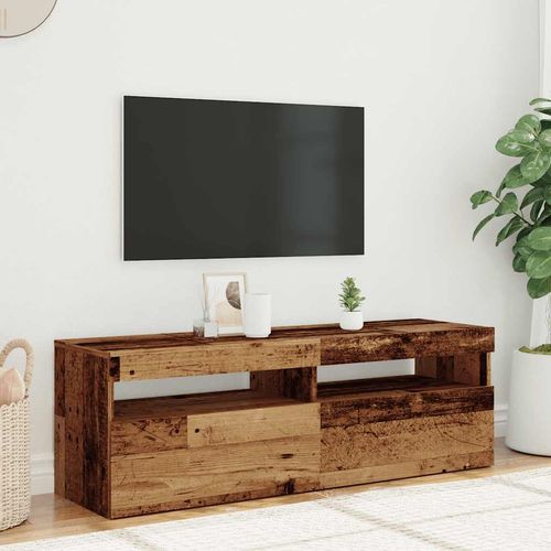 Szafka pod TV z oświetleniem LED, stare drewno, 120x35x40 cm na Arena.pl