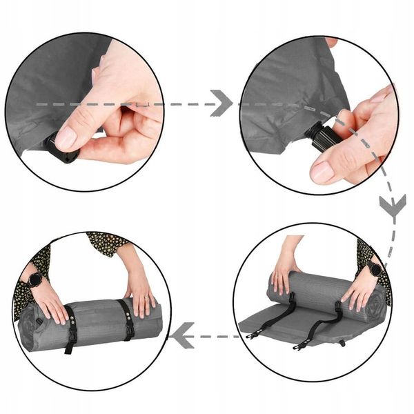 MATA SAMOPOMPUJĄCA KARIMATA TURYSTYCZNA Z PODUSZKĄ 186 cm DMUCHANA GRUBA zdjęcie 4