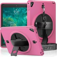 Etui do iPad 10.2" (19/20/21) z Podstawką i Paskiem na Ramię Różowe