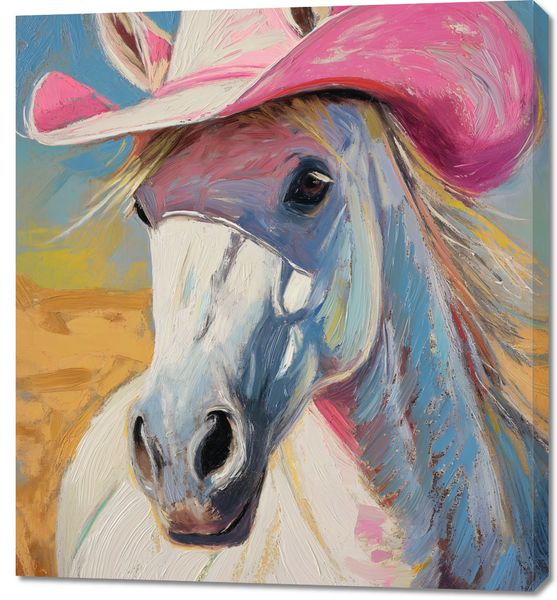 Obraz 90x100cm Różowy Kapelusz zdjęcie 1