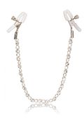 crystal chain nipple clamps silver