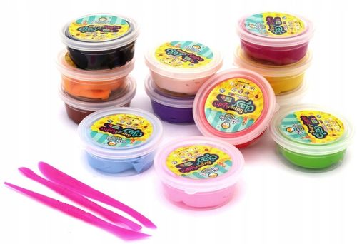 MAGICZNA plastelina masa plastyczna PIANKOLINA CLAYDOLL 24 sztuki + Nożyki na Arena.pl