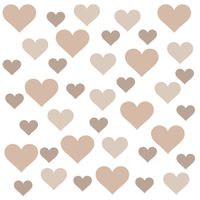 Naklejki Dla Dzieci BEŻOWE Serduszka Serca Styl Boho ZESTAW 120cm x 60cm