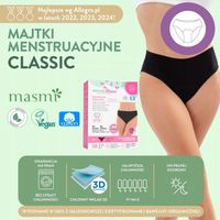 Majtki menstruacyjne ekologiczne Masmi CLASSIC L 100% bawełna gw.100 prań