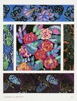 Plakat 50x65cm Kwiaty Art Deco v.9, Bénédictus Vintage do Salonu