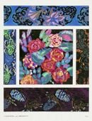 Plakat 50x65cm Kwiaty Art Deco v.9, Bénédictus Vintage do Salonu