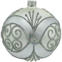Bombka srebrna z ornamentem: 6 sztuk