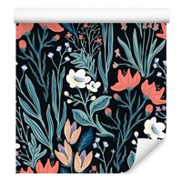 Tapeta kwiaty polne rośliny liście na korytarz