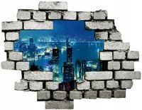Naklejka samoprzylepna efekt 3D miasto nocą lights