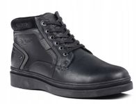 Buty zimowe męskie skórzane za kostkę ocieplane Lee Cooper 2911M czarne 44