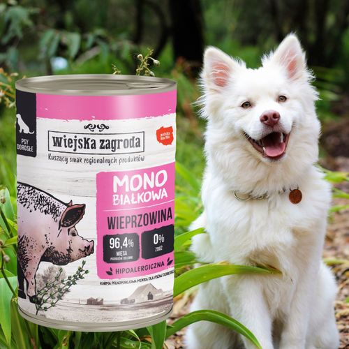 mokra karma dla psa wieprzowina 400g monobiałkowa wiejska zagroda bez zbóż na Arena.pl