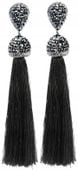 Kolczyki Damskie Długie Frędzle Chwosty Boho Retro  P12_Czarny