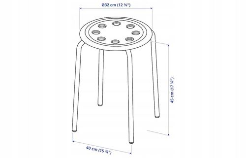 IKEA STOŁEK TABORET KRZESŁO KUCHENNE BIAŁY na Arena.pl