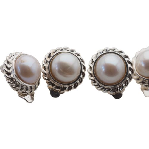 Klipsy - Perły białe koło w srebrze na Arena.pl