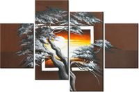 140CM 70 OBRAZ DRZEWO TLE ZACHODZĄCEGO SŁOŃCA ŚCIENNY