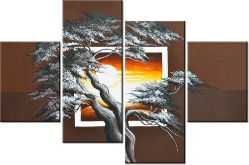140CM 70 OBRAZ DRZEWO TLE ZACHODZĄCEGO SŁOŃCA ŚCIENNY na Arena.pl