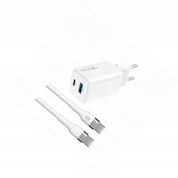 Szybka ładowarka GaN 45W 2 wejścia USB i USB-C z kablem do Realme C67 4G