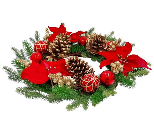WIANEK ZIMOWY NA DRZWI WIENIEC ŚWIĄTECZNY STROIK GIRLANDA 50 cm DEKORACJA na Arena.pl