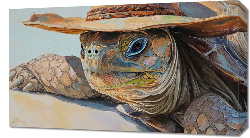 Obraz 70x40cm Żółwi Kapelusznik zdjęcie 1