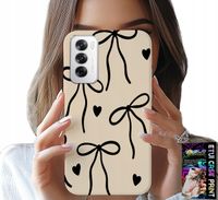 ETUI DO OPPO RENO12 PRO 5G - BEŻOWE KOKARDKI WSTĄŻKA MODNE WZORY